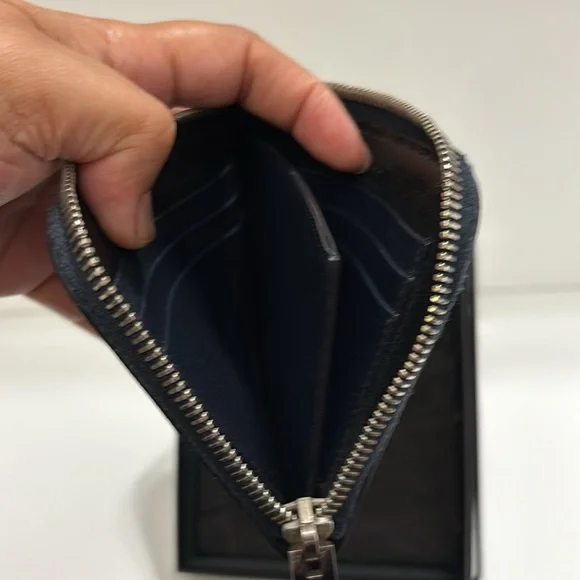 Saint Laurent Zip Around Wallet - Navy Blue